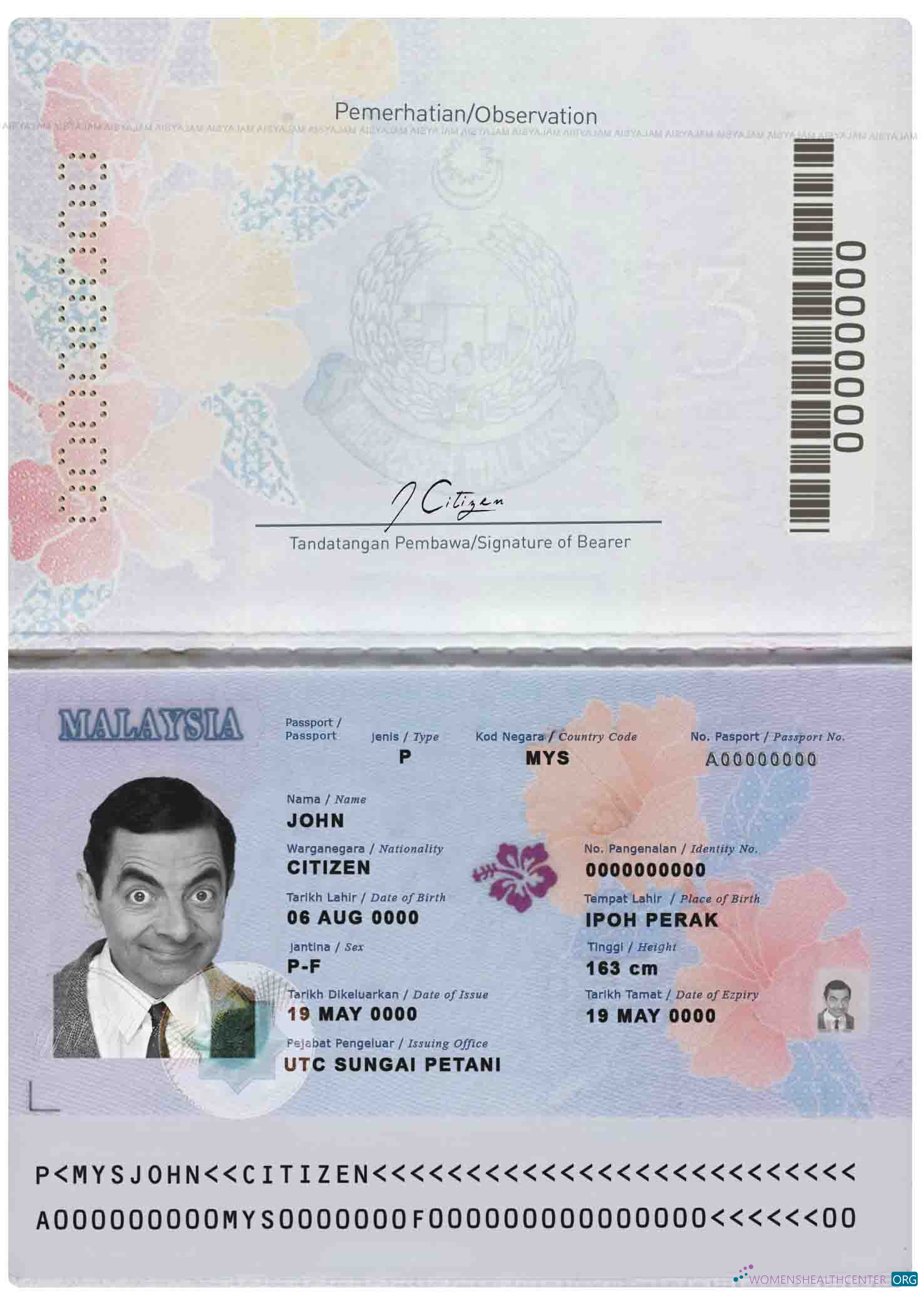 Download Malaysia passport (2017 – present) Photoshop template